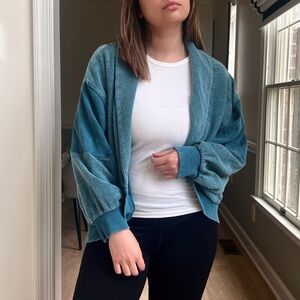 Urban Outfitters Out from Under Deanna Cocoon Coatigan XS/S Teal Blue